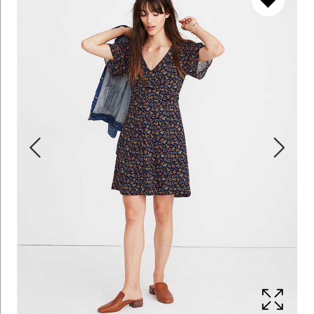 Cross-Front Mini Dress in Garden Party